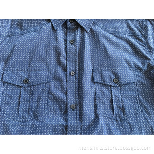Short Sleeve Shirt Navy Printing